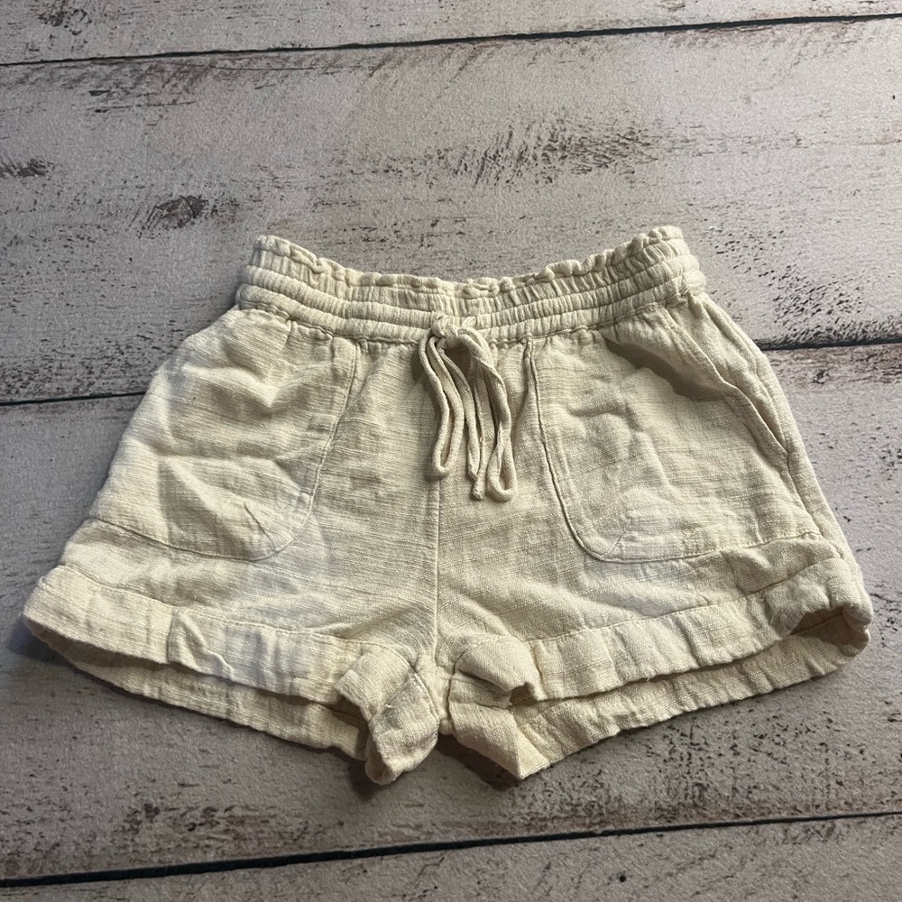 Urban Outfitters cream tie shorts
